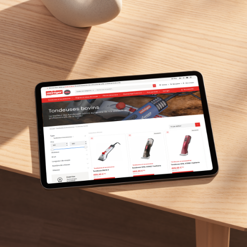 Tablette affichant tondeuses pour bovins