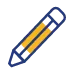 Pictogramme de crayon jaune