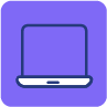 Icône d'ordinateur sur fond violet