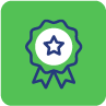 Étoile sur un badge vert