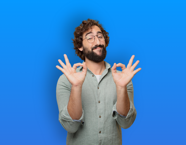 Homme faisant le signe 