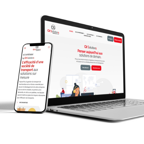 Mockup représentant le site all solutions sur pc et mobile